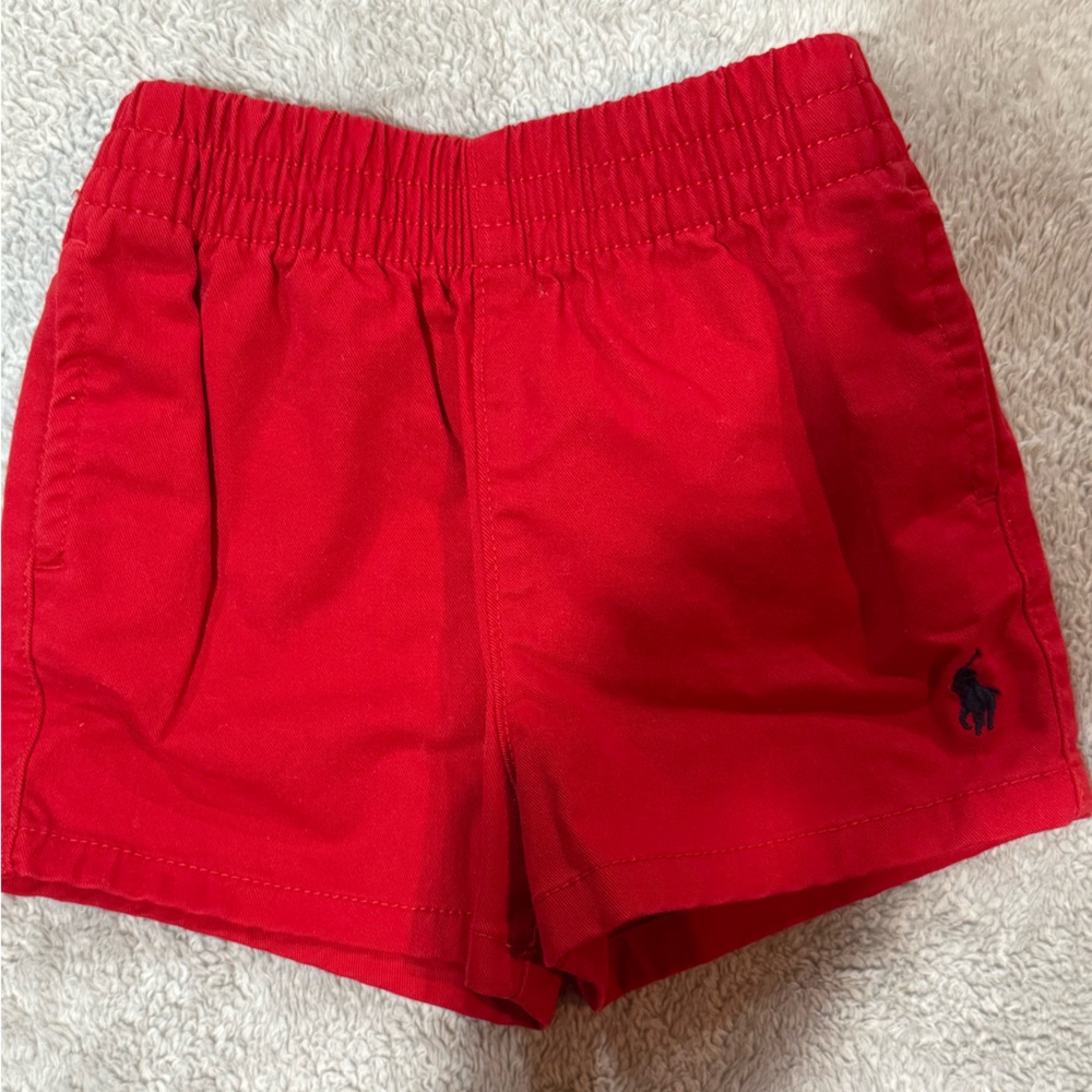 Ralph Lauren Red Shorts with Embroidered Logo worn once
